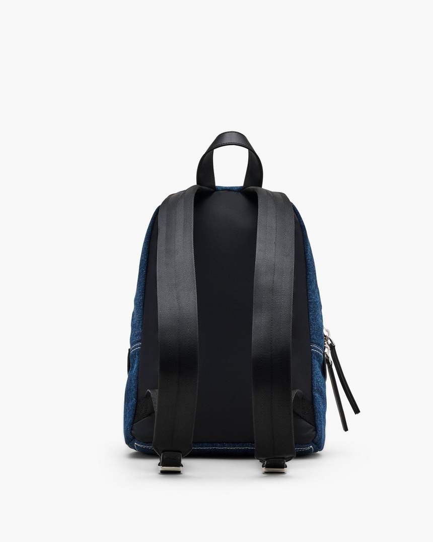 mochila média biker colorblock denim
