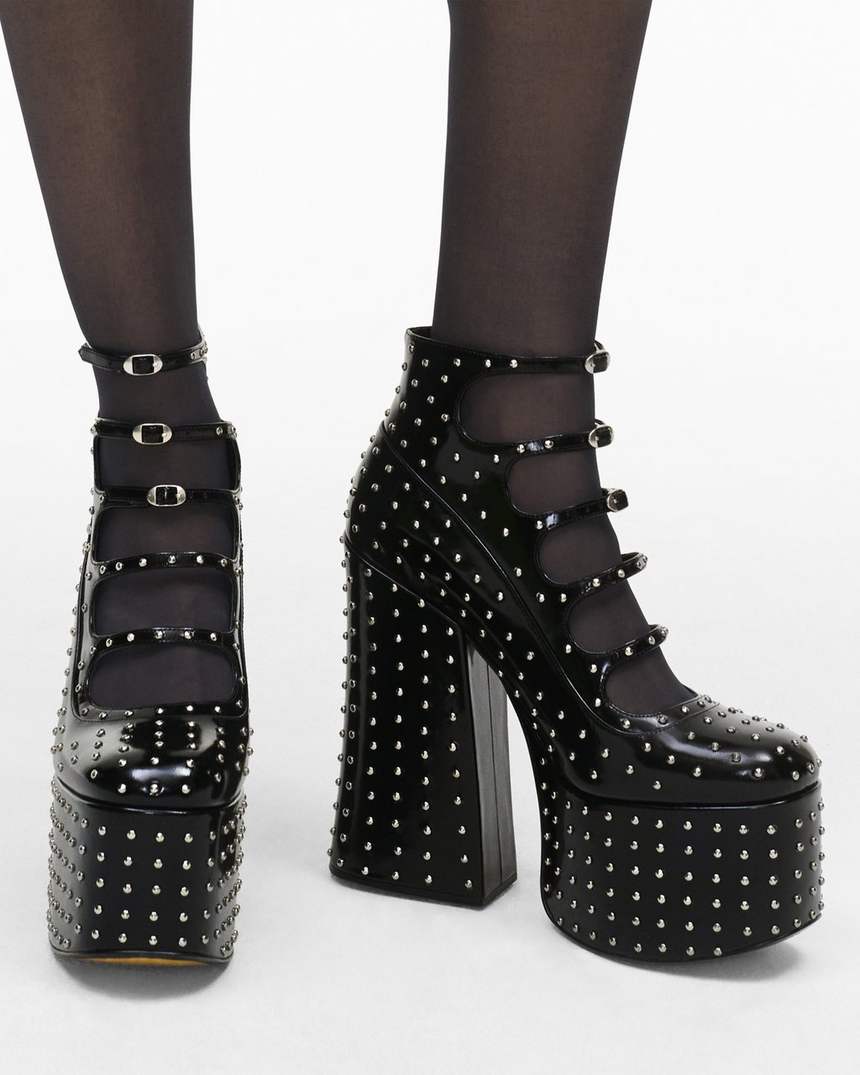 bota de cano curto glam studs kiki