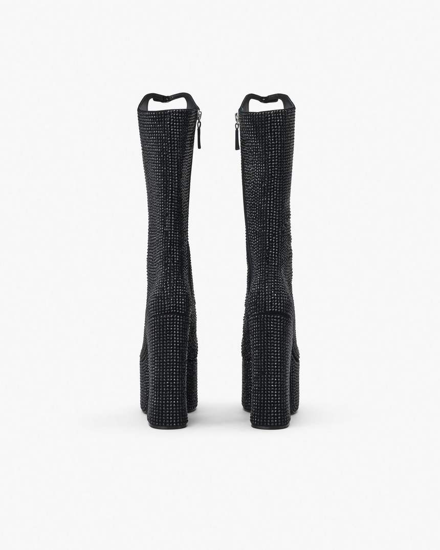 bota kiki de cano alto com strass