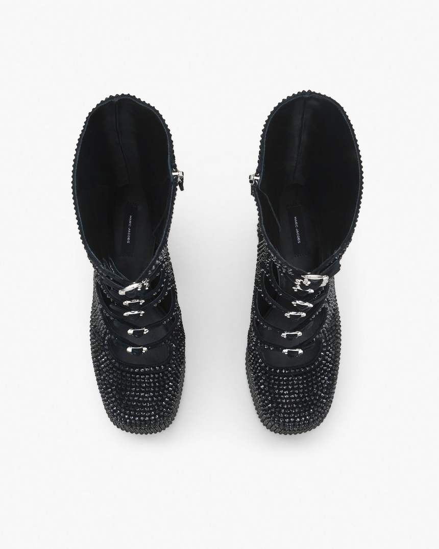 bota kiki de cano alto com strass