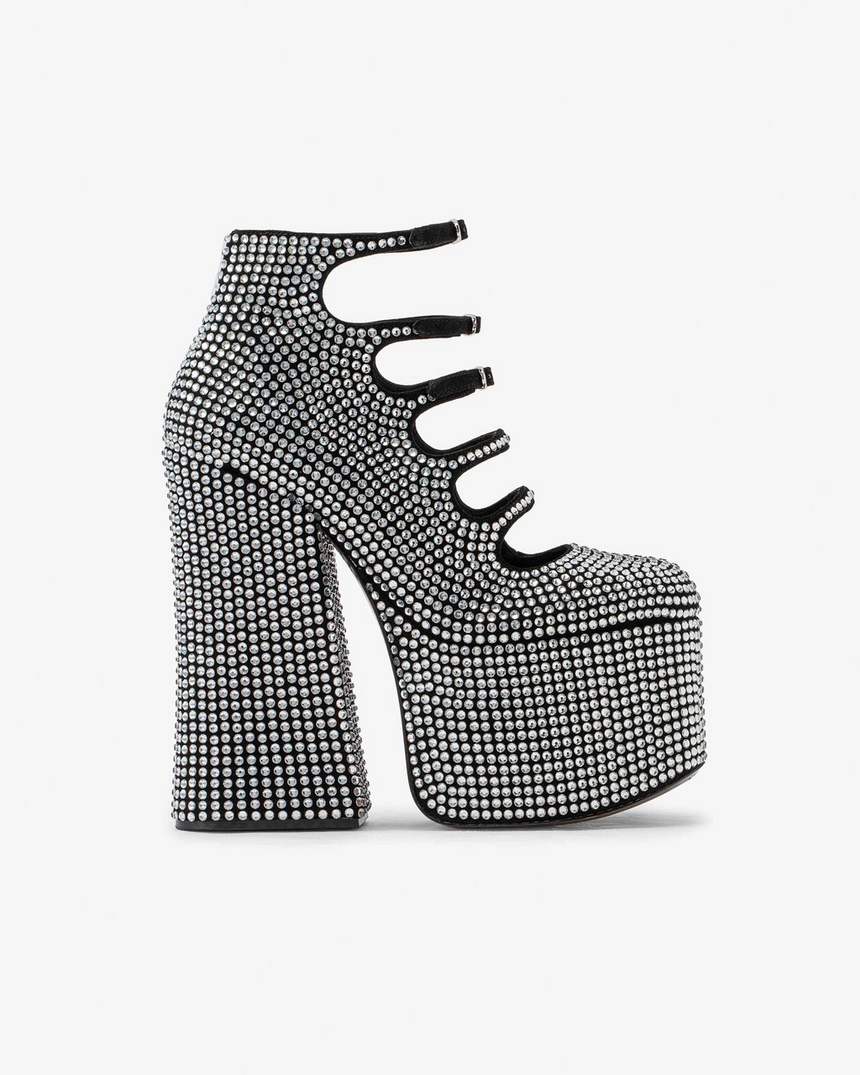 bota de cano curto kiki com strass