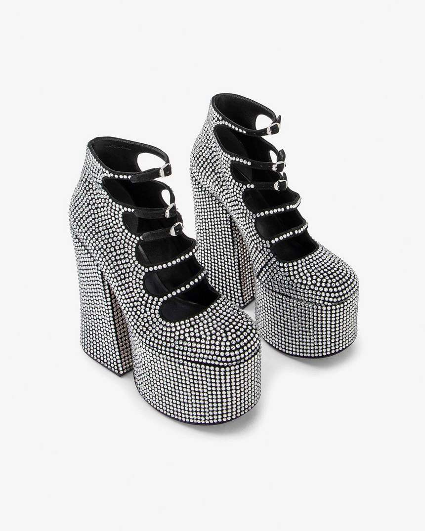 bota de cano curto kiki com strass