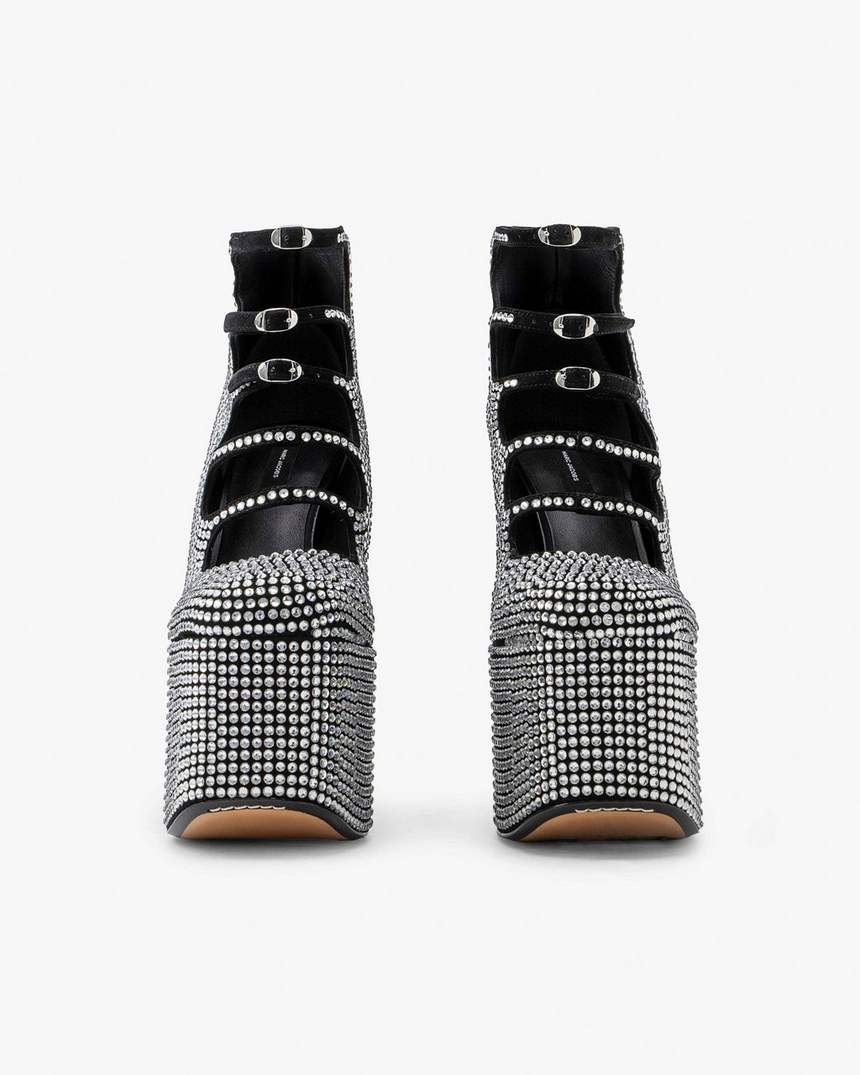 bota de cano curto kiki com strass