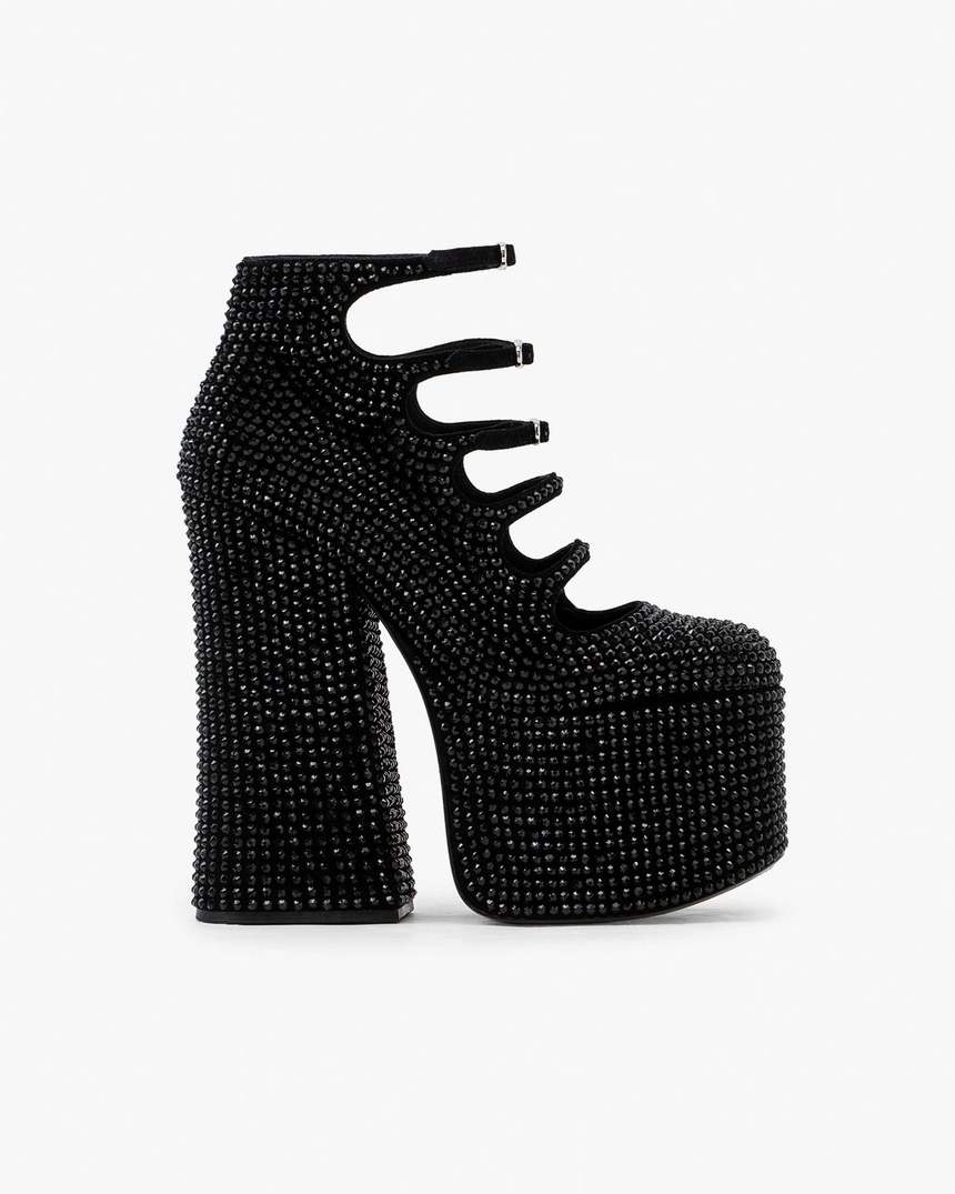 bota de cano curto kiki com strass