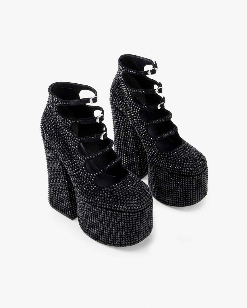bota de cano curto kiki com strass