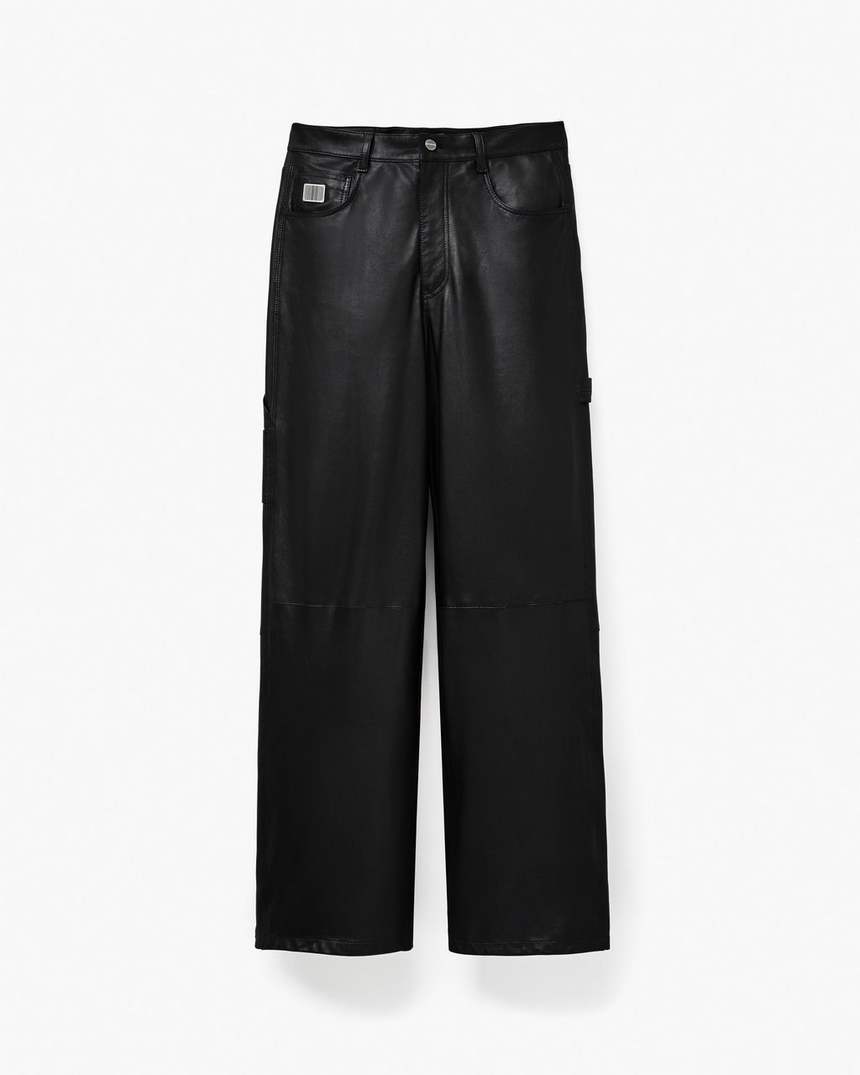 calça de couro oversized