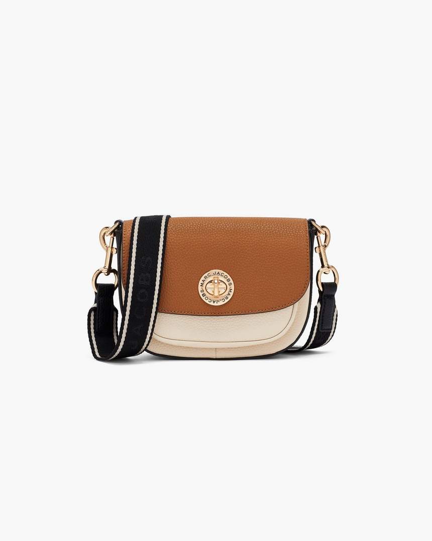bolsa de selim pequena signet turnlock em blocos de cores