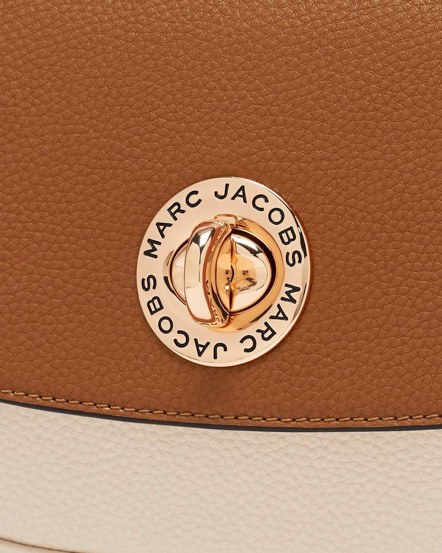 bolsa de selim pequena signet turnlock em blocos de cores