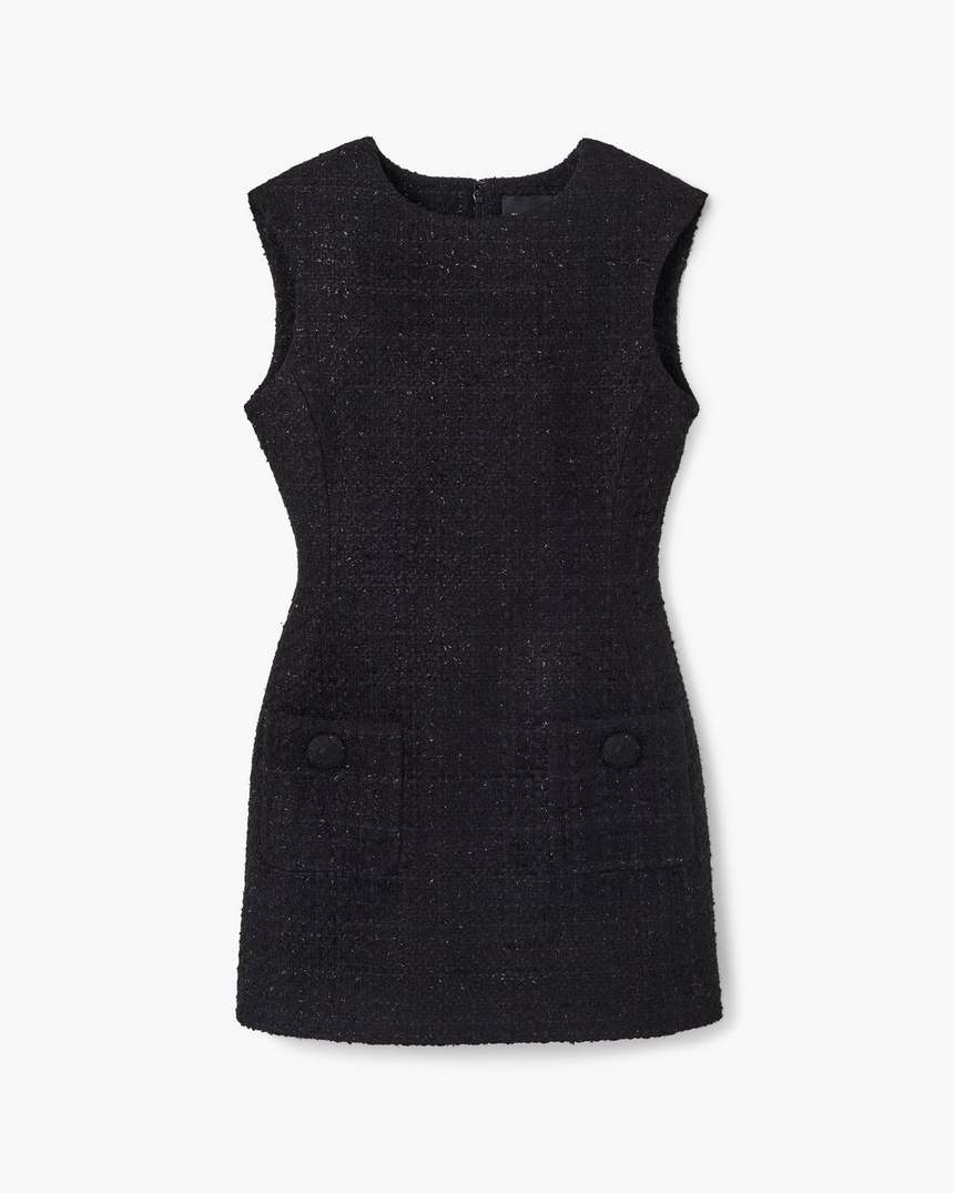 vestido escultural de tweed