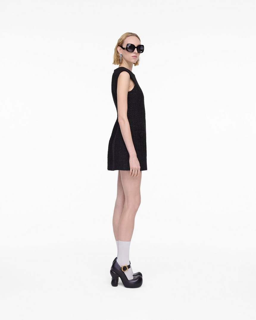 vestido escultural de tweed