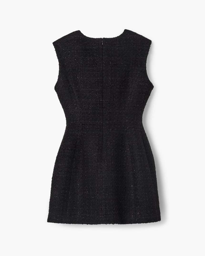 vestido escultural de tweed