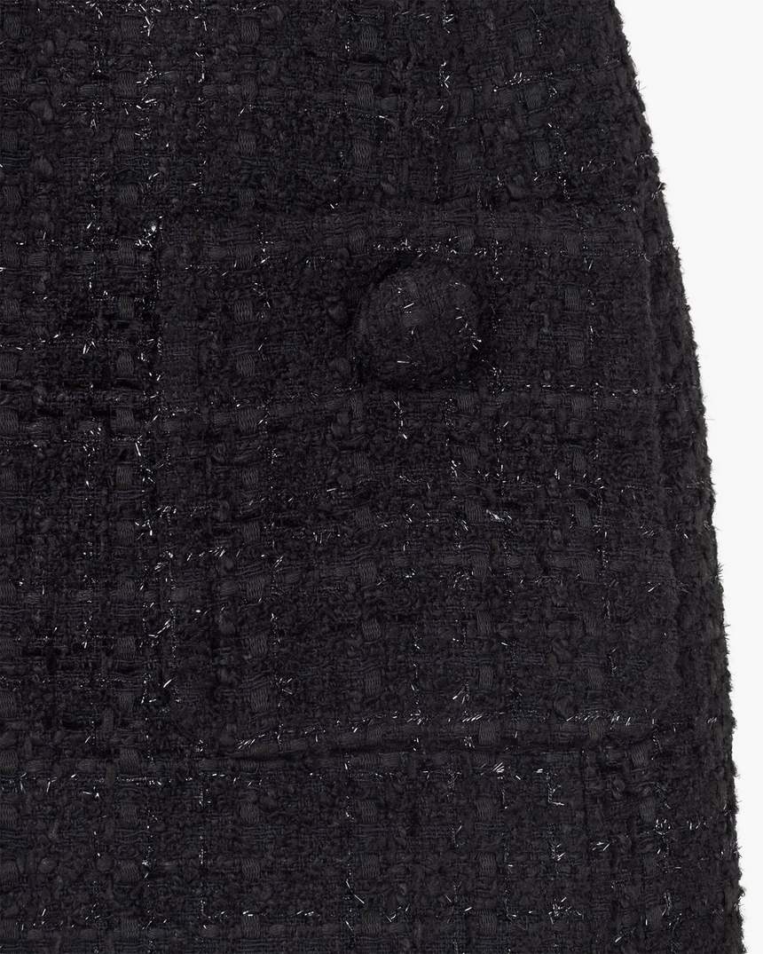 vestido escultural de tweed