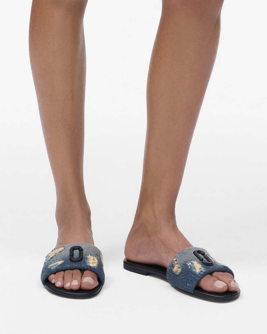 slide de foto instantânea de jeans rasgado e remendado