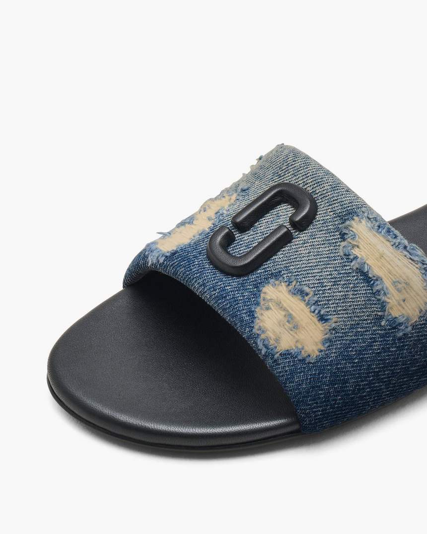 slide de foto instantânea de jeans rasgado e remendado