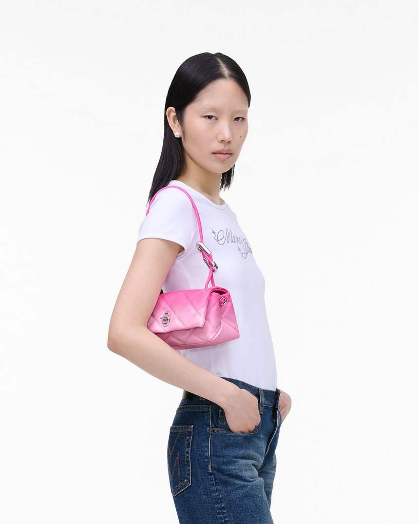 bolsa de ombro dupla mini ombré acolchoada