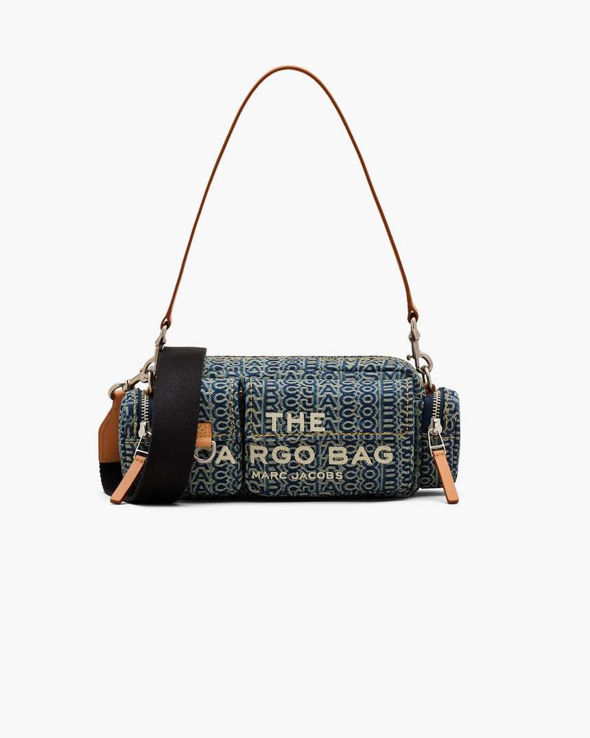 bolsa de ombro cargo monogram denim