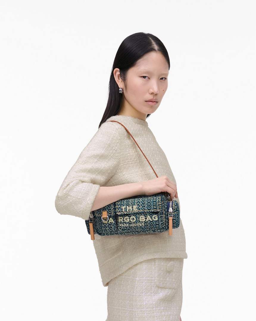 bolsa de ombro cargo monogram denim
