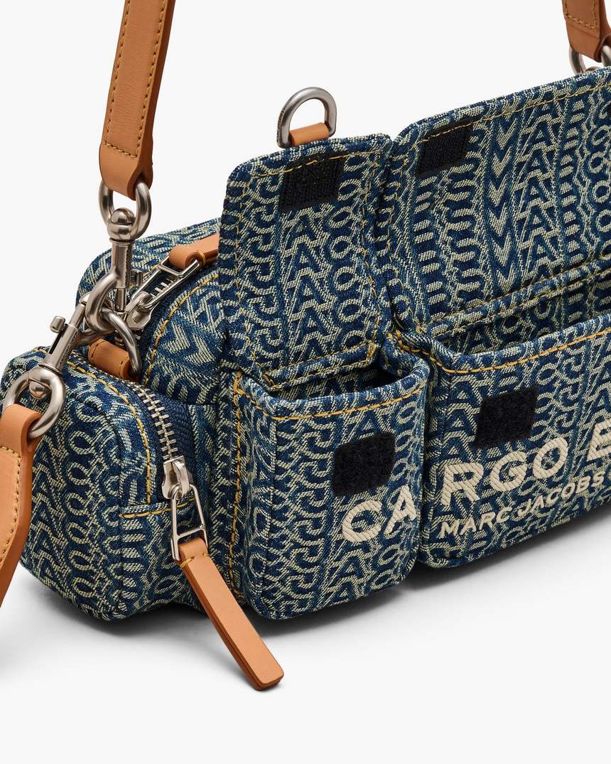 bolsa de ombro cargo monogram denim