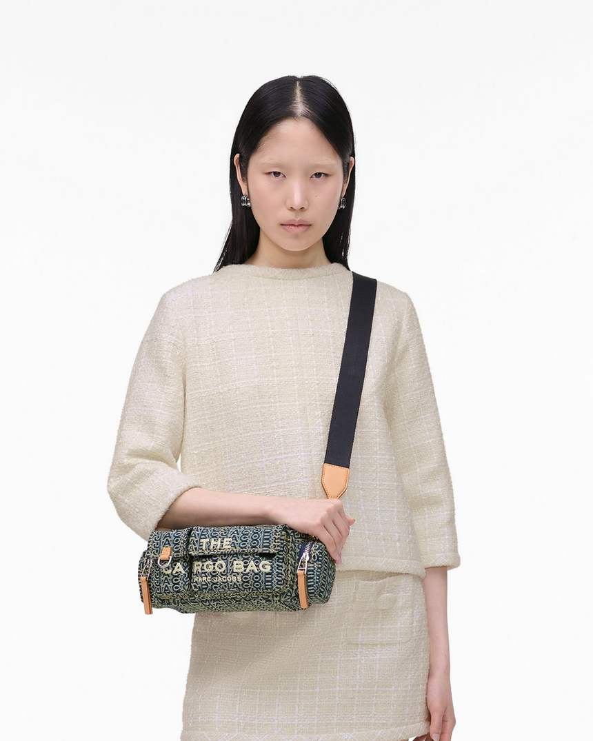 bolsa de ombro cargo monogram denim