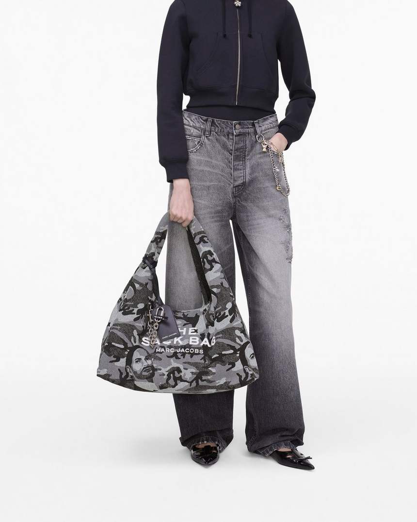bolsa saco tamanho xl marc camo denim