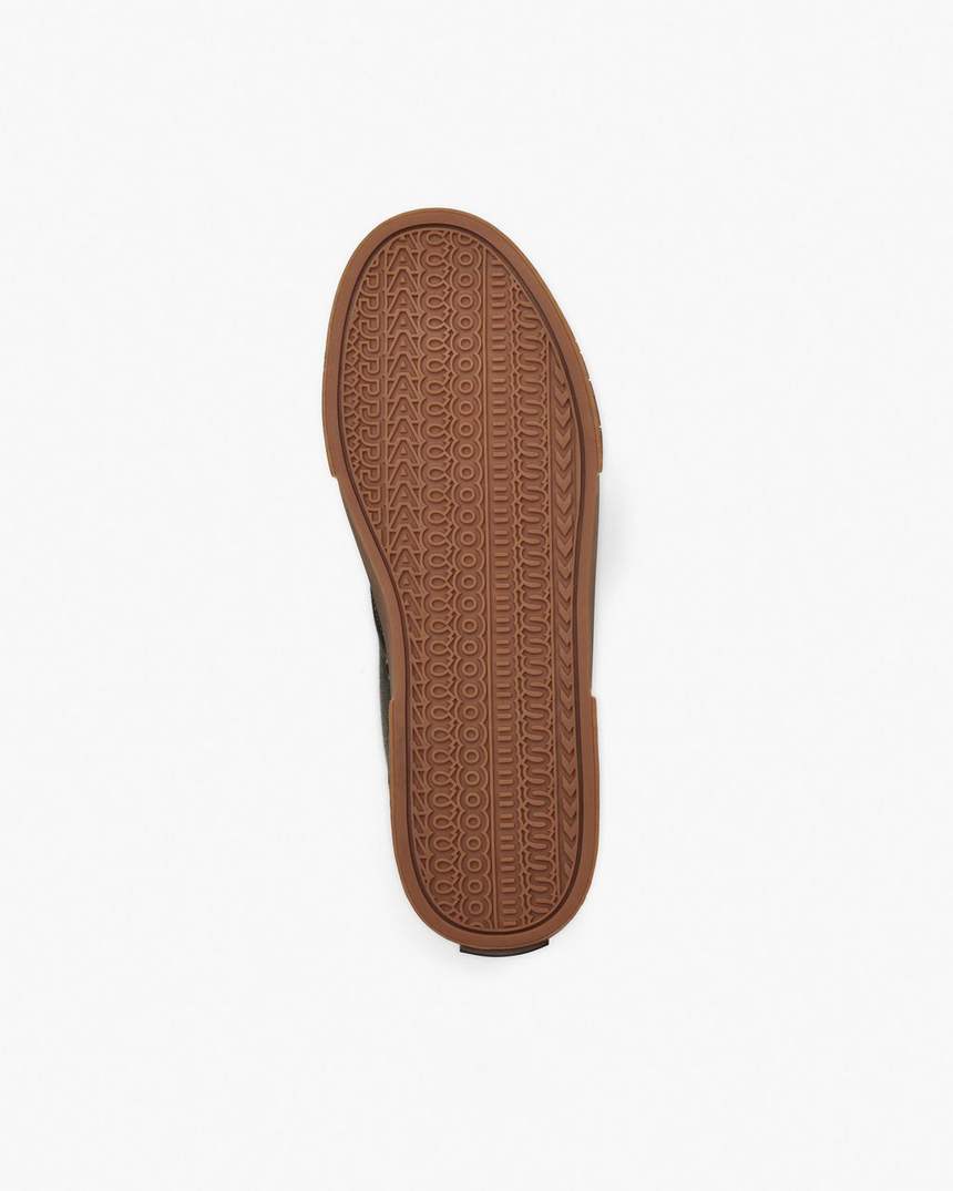 tênis de cano alto com estampa camuflada em jacquard