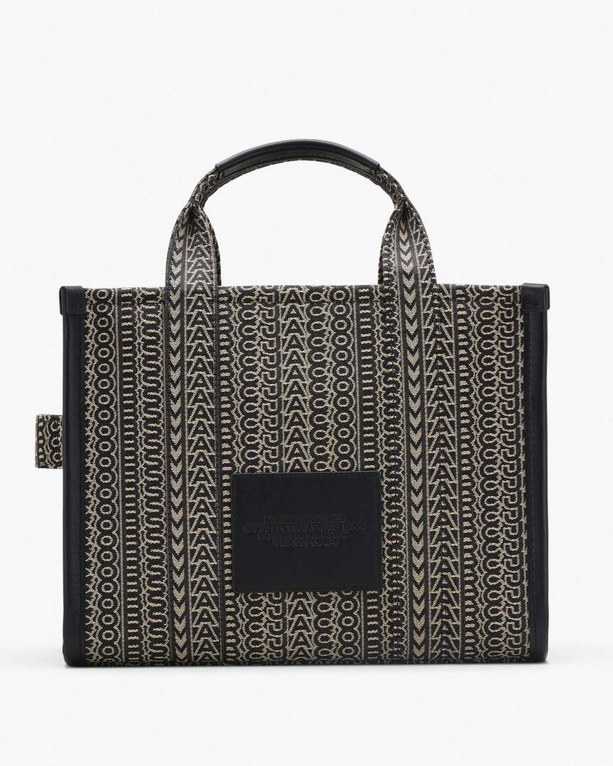 bolsa tote média com jacquard monograma