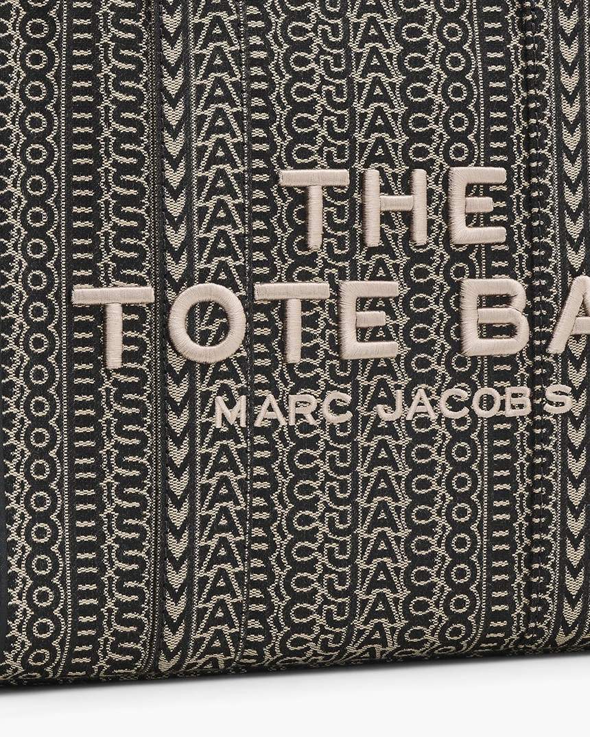 bolsa tote média com jacquard monograma