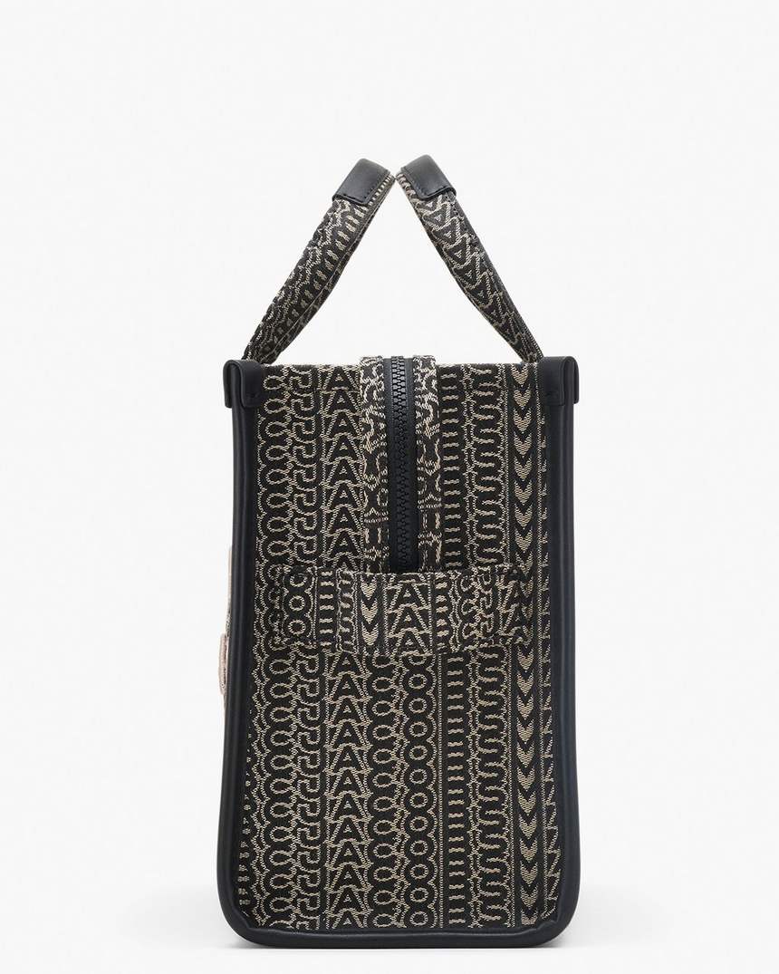 bolsa tote média com jacquard monograma