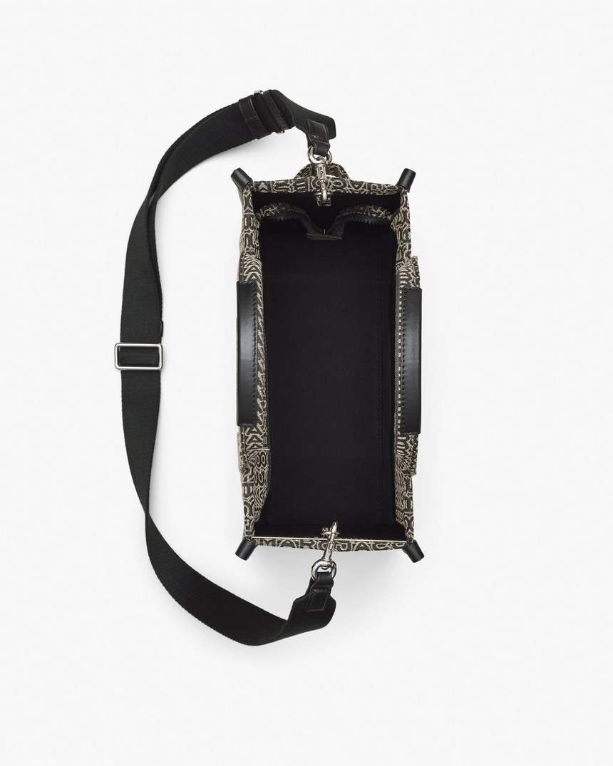 bolsa tote média com jacquard monograma