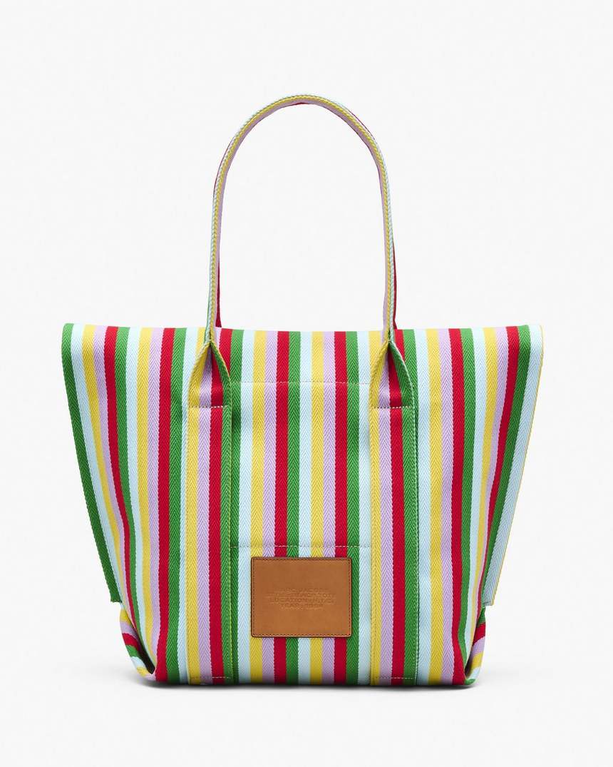 bolsa de praia listrada em jacquard