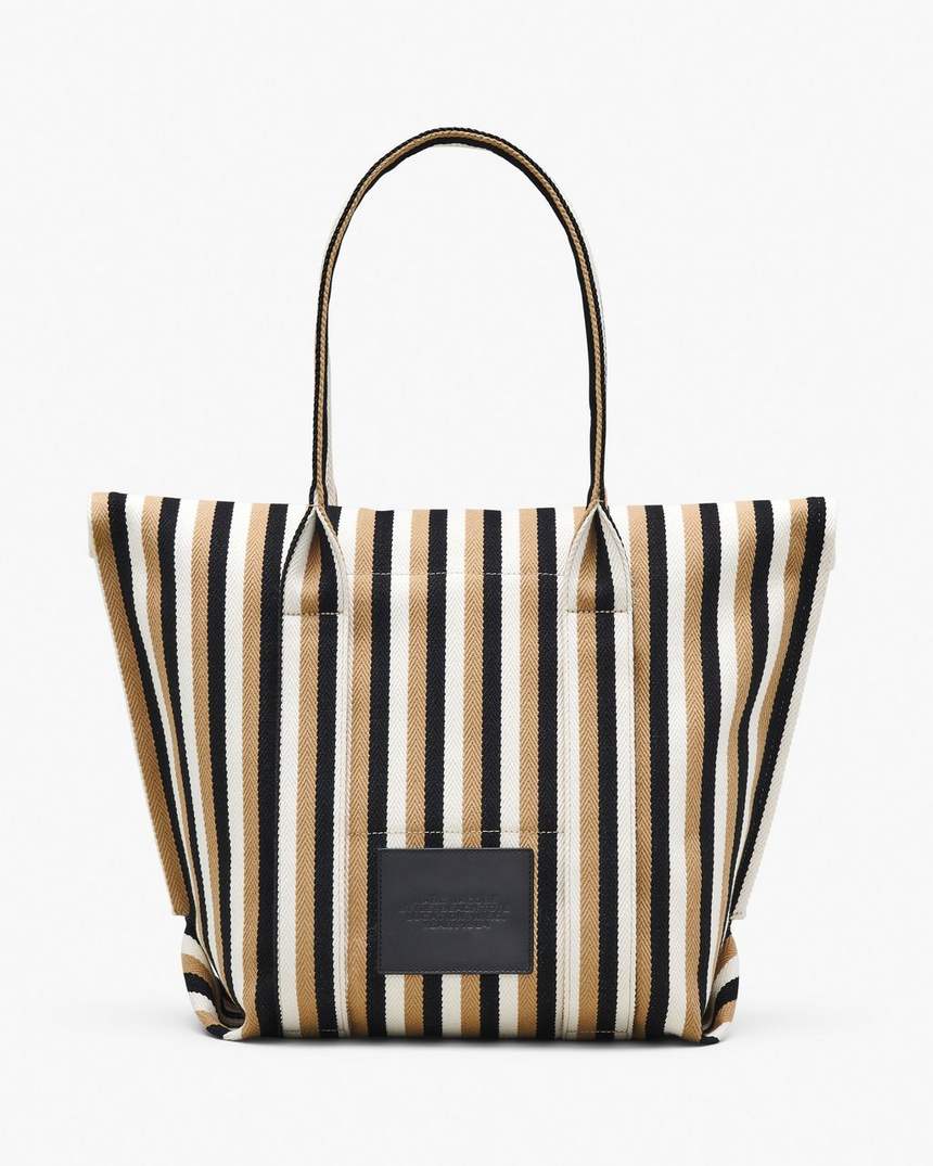 bolsa de praia listrada em jacquard