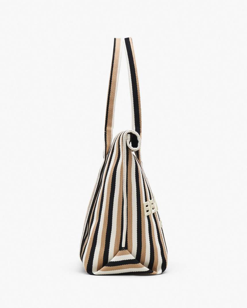 bolsa de praia listrada em jacquard