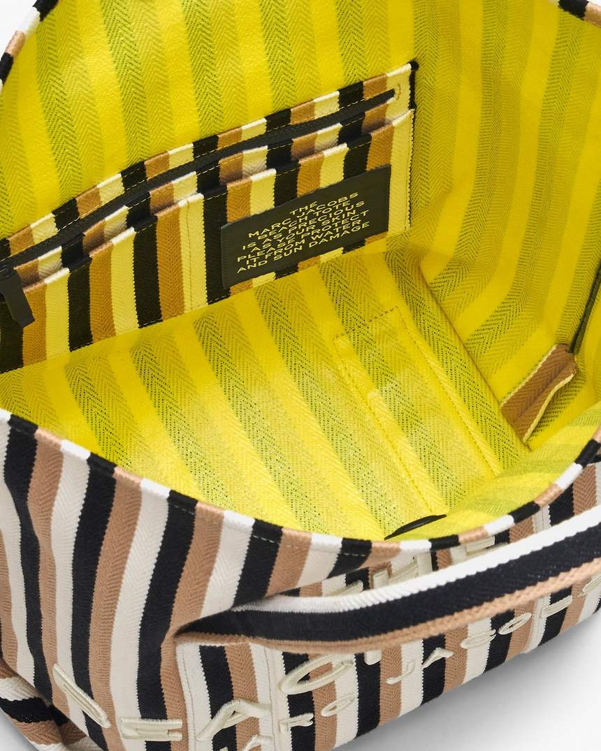 bolsa de praia listrada em jacquard