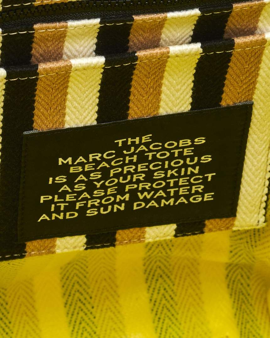 bolsa de praia listrada em jacquard