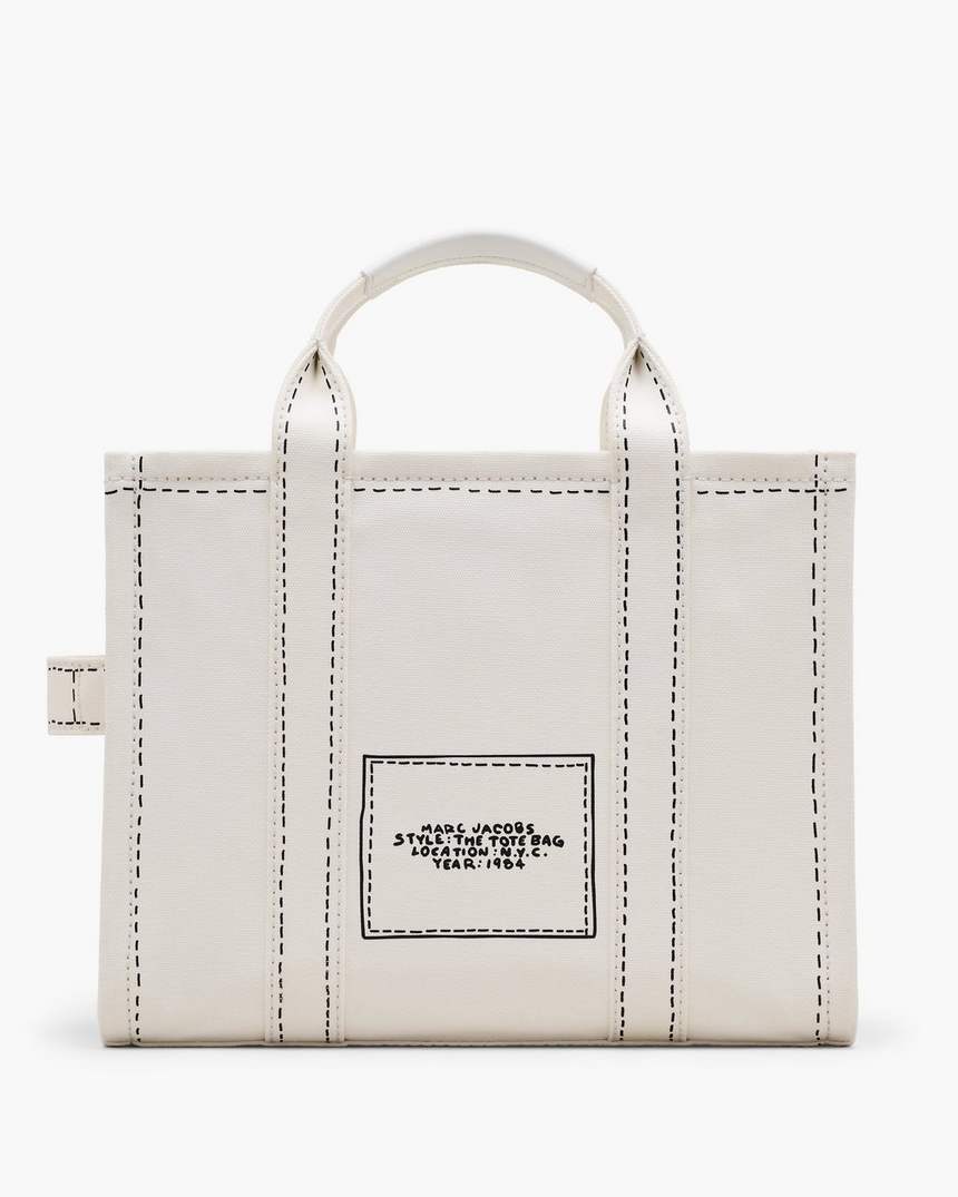 bolsa tote média de lona trompe loeil mani