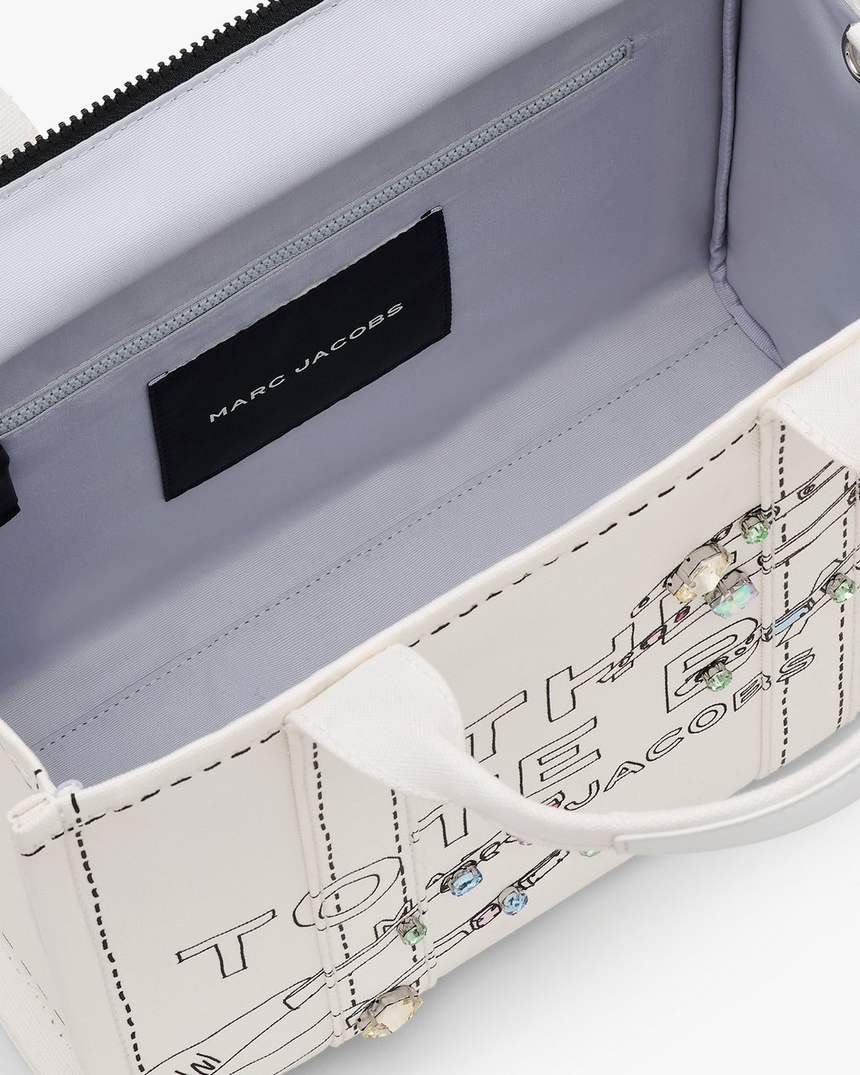 bolsa tote média de lona trompe loeil mani
