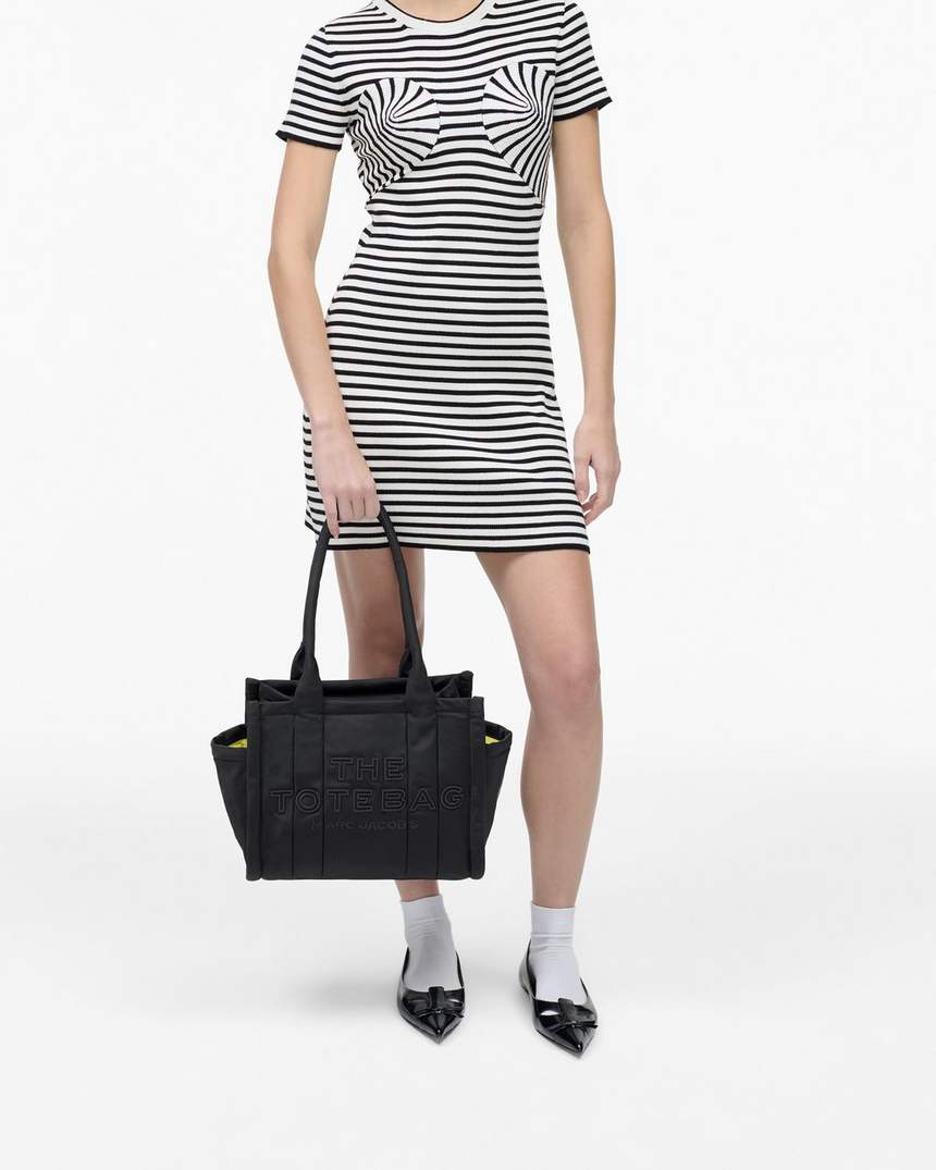 bolsa tote média de nylon acolchoado