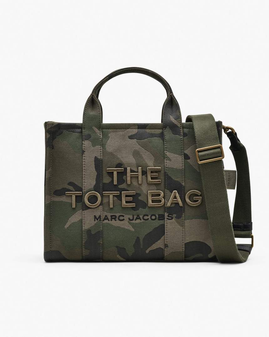 bolsa tote média camuflada em jacquard
