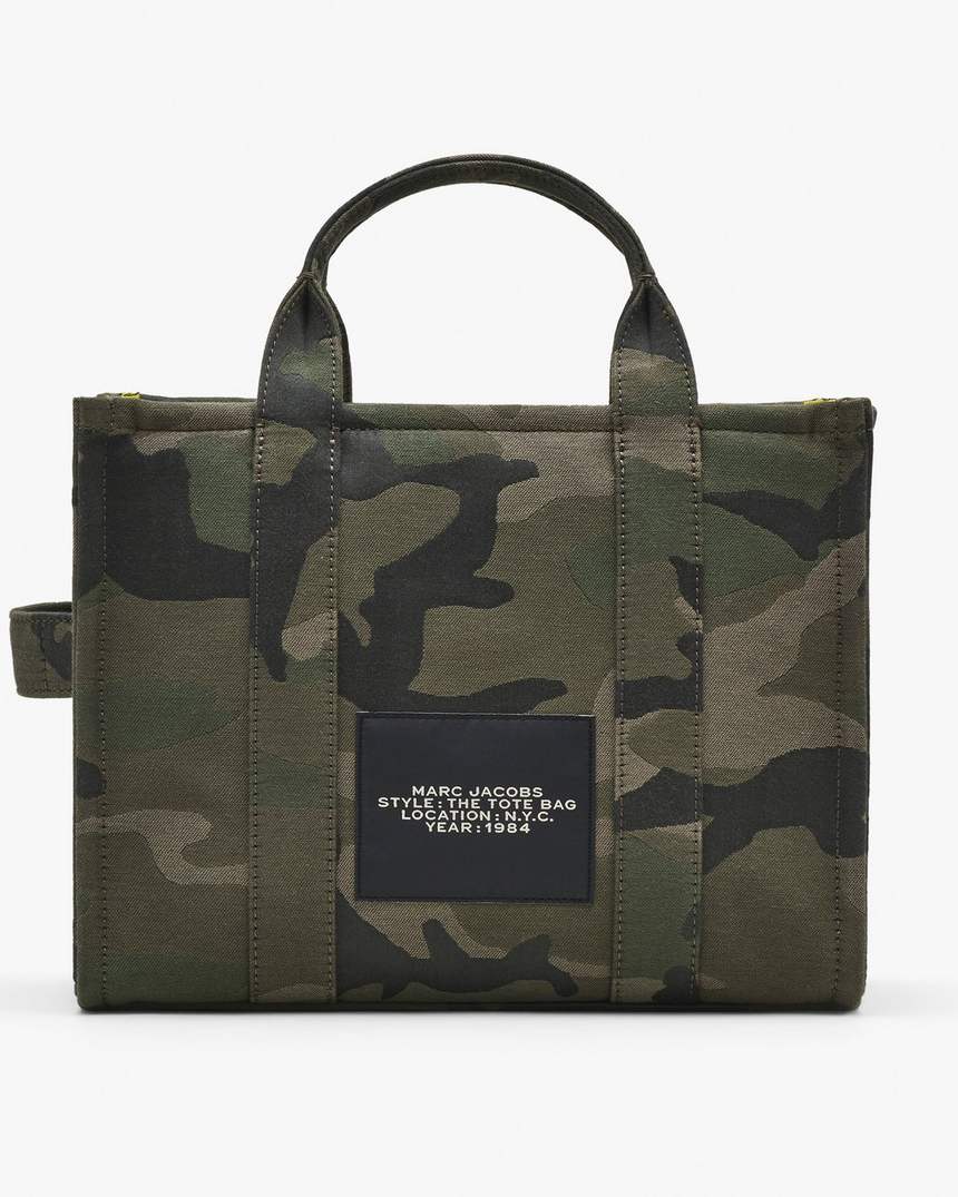 bolsa tote média camuflada em jacquard