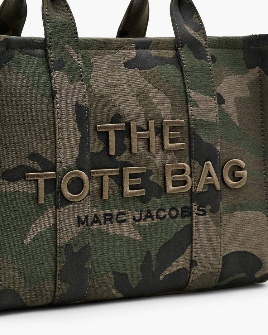 bolsa tote média camuflada em jacquard