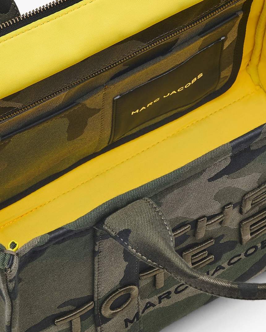 bolsa tote média camuflada em jacquard