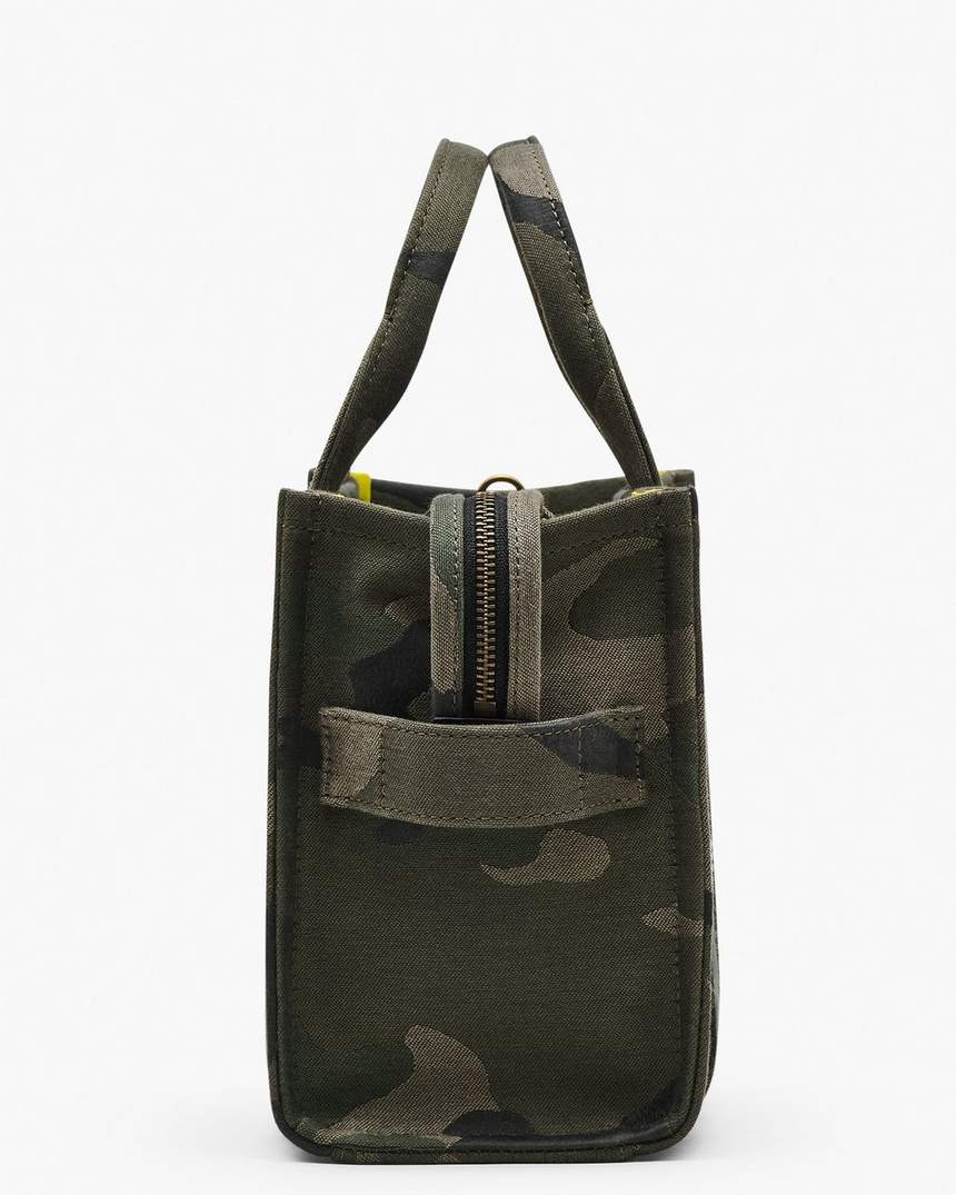 bolsa tote pequena camuflada em jacquard