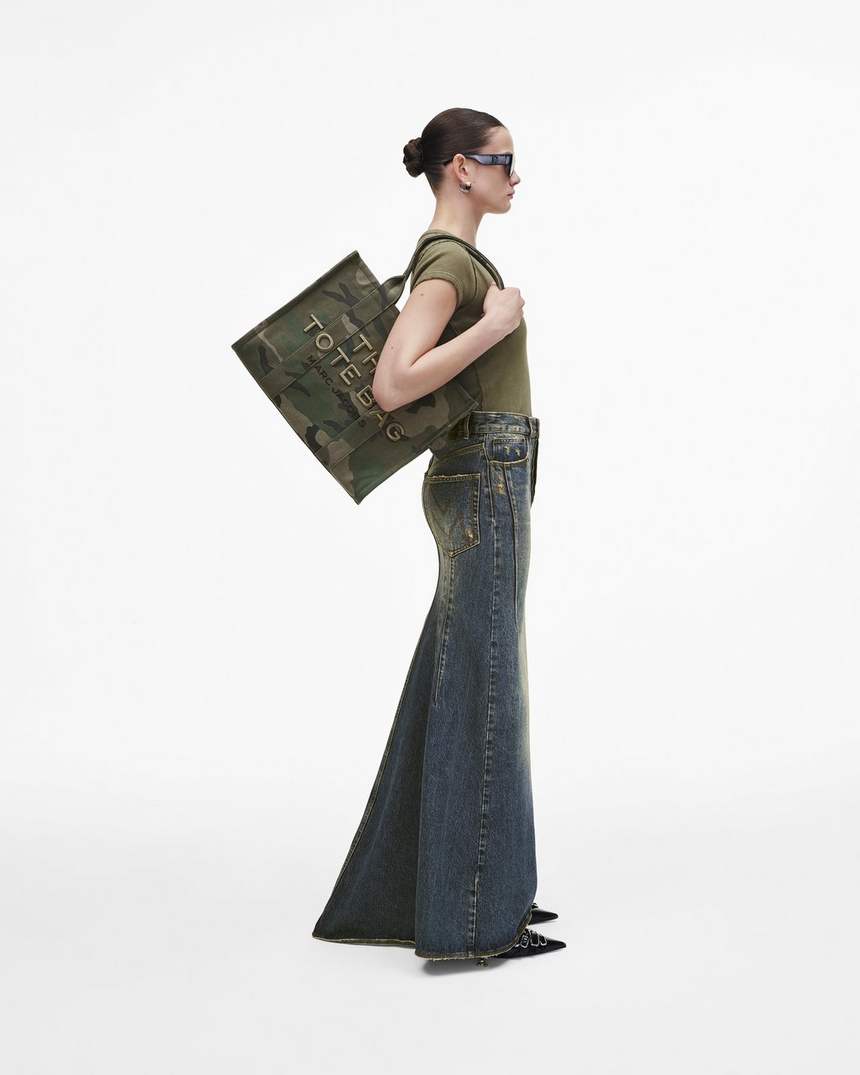 bolsa tote grande camuflada jacquard