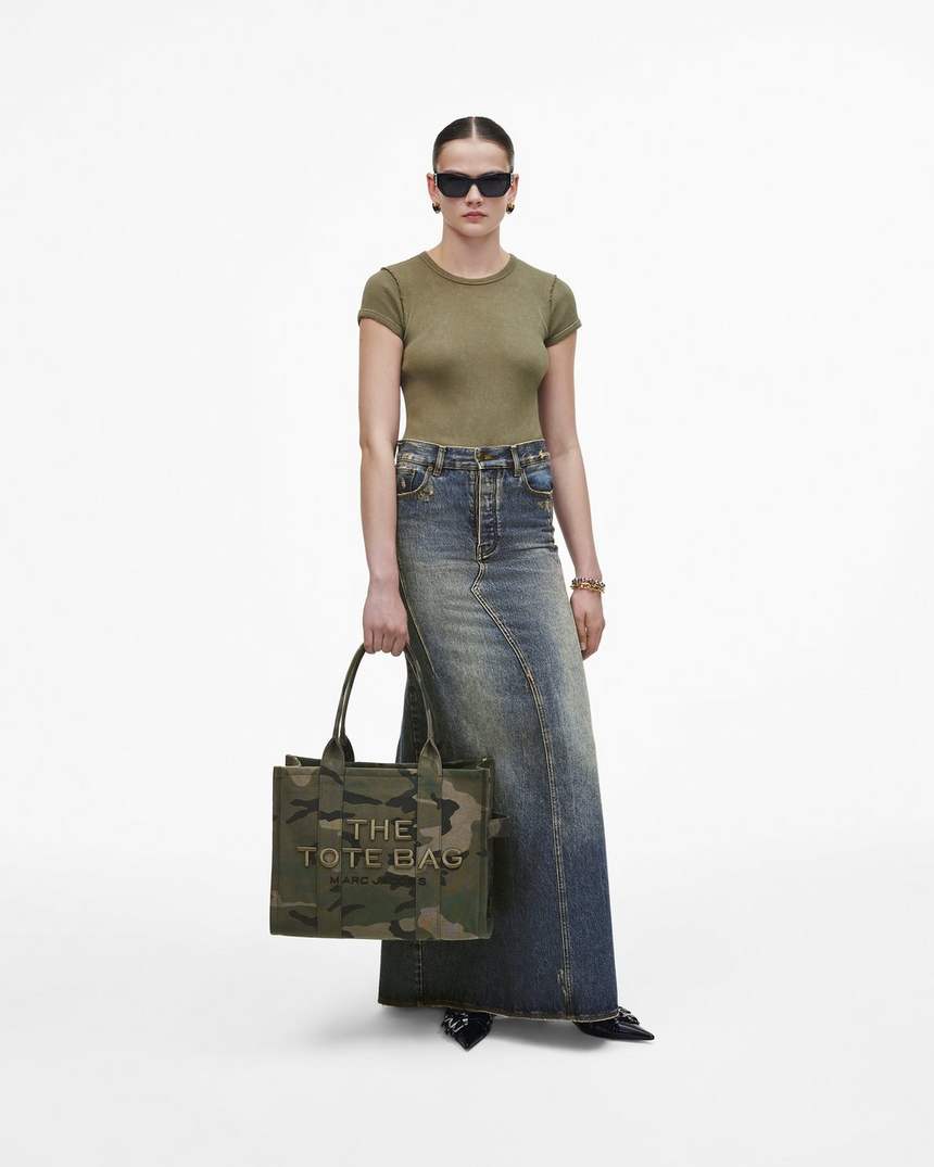 bolsa tote grande camuflada jacquard