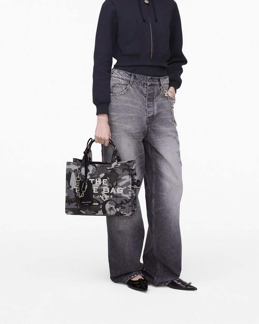 bolsa tote média marc camo denim