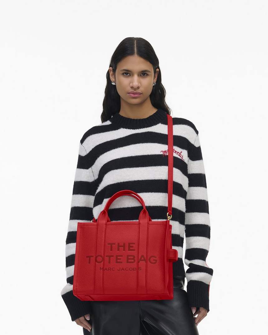 bolsa tote média de couro