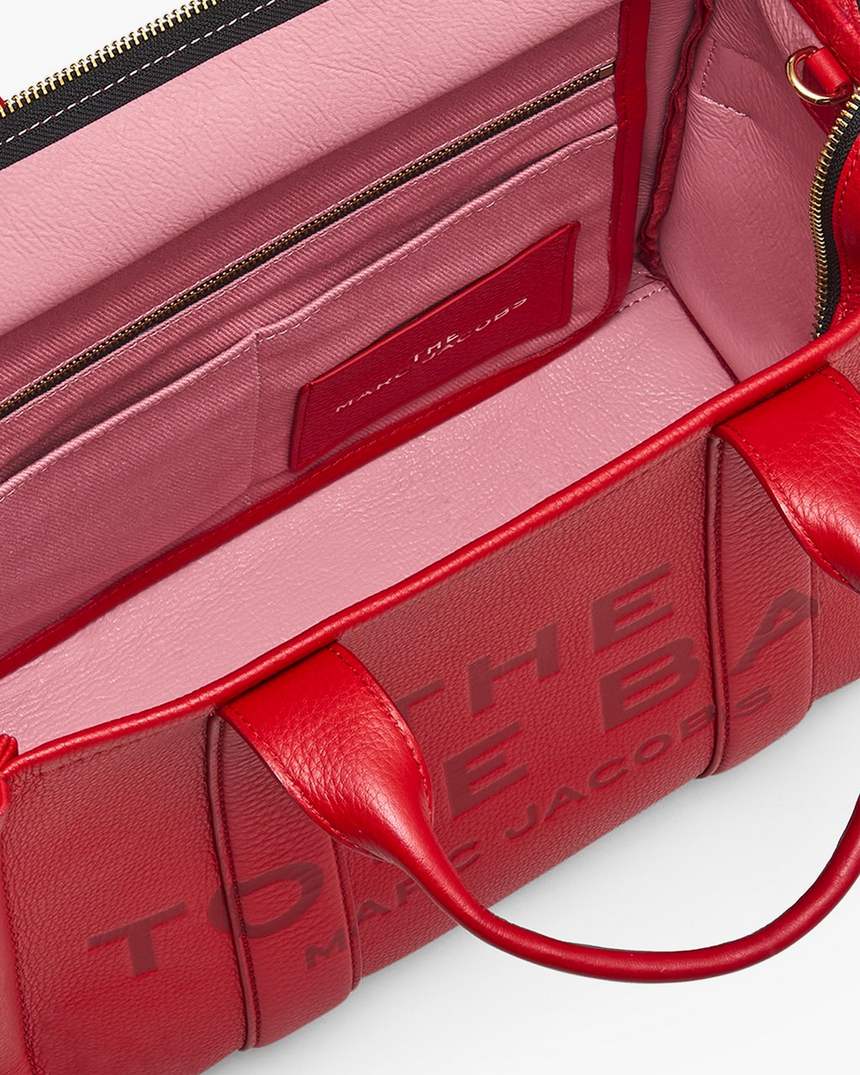bolsa tote média de couro