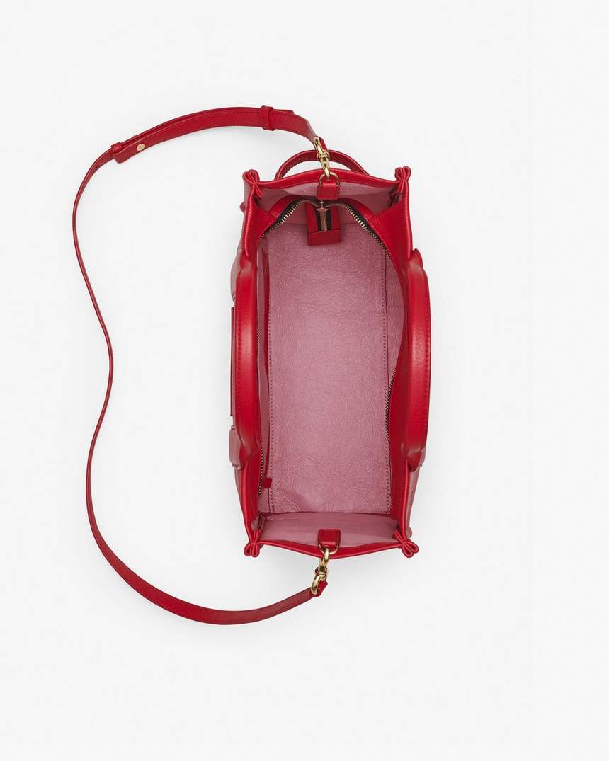 bolsa tote média de couro
