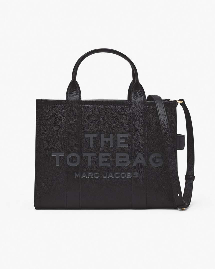 bolsa tote média de couro