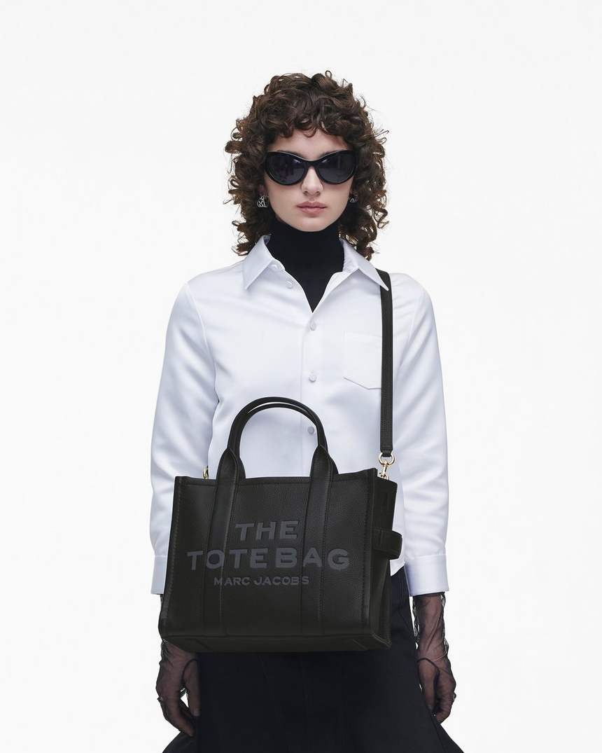 bolsa tote média de couro